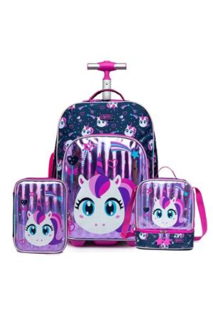 Imagem de Kit Escolar Spector Mochila BOLSA de Rodinhas Estojo Lancheira Infantil