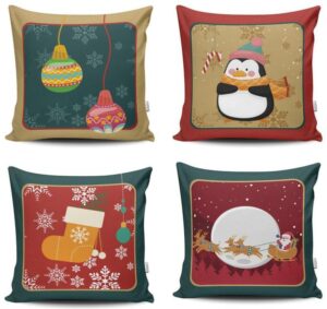 Imagem de Kit 4 Capas de Almofada Decorativas Estampadas - Natal 4