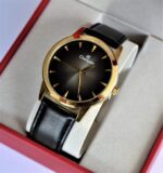 Imagem de Relogio champion dourado masculino pulseira couro preta cn20828u