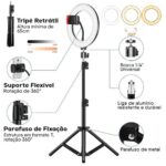 Imagem de Hing Light Profissional Iluminador Luz Led + Mini Tripé + Microfone de Lapela + Controle Selfie Kit Youtuber