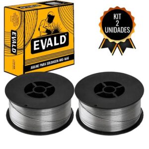 Imagem de Kit 2 Unidades Arame para Solda MIG 0,8mm Rolo com 1 KG s Gás com Fluxo Flux Core E71T1-GS EVALD