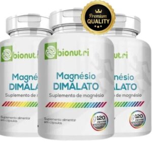 Imagem de 3x Magnesio Dimalato Puro 500mg 120 caps Rende 6 meses Bionutri