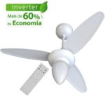 Imagem de Ventilador de Teto Ventisol Wind Inverter com Controle Remoto 3 Pás Branco Bivolt