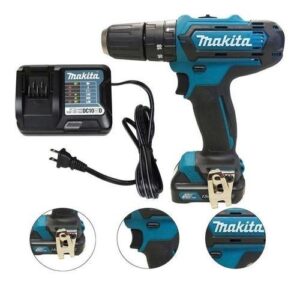 Imagem de Furadeira martelete parafusadeira sem fio Makita HP333DWYX3 12V + acessório 110V/220V