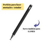 Imagem de Caneta Touch Screen Ponta Fina Celular Smartphone Tablet Samsung iPhone iPad Kindle Notebook 2em1 Digital Stylus Capacitiva Metal p Desenhar Escrever