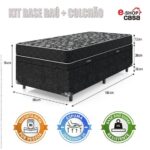 Imagem de Cama Box Baú Solteiro + Colchão Espuma D20 - 56x88x188cm - Suede Preto