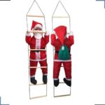 Imagem de Papai Noel Subindo Escada Boneco Extra Grande 70cm escada 110cm