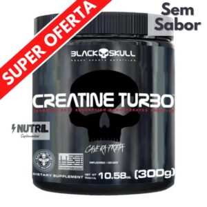 Imagem de Creatina Monohidratada Creatine Turbo Black Skull 300g - Energia - Força - Ganho de Massa Muscular