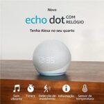 Imagem de Echo Dot (5 geração) com Relógio e Alexa Música, informação e Casa Inteligente - Branco