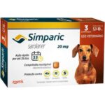 Imagem de Simparic 20 mg Antipulga, Carrapato e Sarna Cães 5 A 10 Kg Combo 3 Compr. - Validade Janeiro 2025