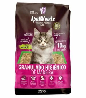 Imagem de Granulado de Madeira para Gatos Ipet Woods 10kg