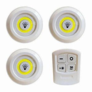 Imagem de Lâmpada Led Luminária Sem Fio Controle Remoto Kit C/3 Spots