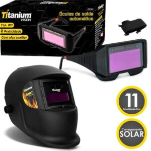 Imagem de Kit Máscara Solda Automática + Óculos Soldador Ton11