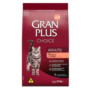 Imagem de Ração Gran Plus Choice para Gatos Adultos Sabor Frango e Carne 10,1 kg