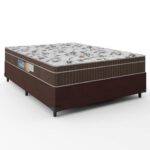 Imagem de Cama Box Casal Colchão Espuma Orthoface Polar 138x188x25cm Marrom - Suporta Até 120kg Por Pessoa