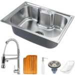 Imagem de Cuba para cozinha gourmet pia aço inox acessórios tábua de corte Nawa Torneira gourmet Munim pingoo