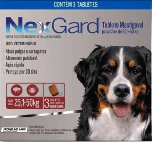 Imagem de Nexgard Antipulgas E Carrapatos Cães 25,1 A 50kg C/3 Comp.