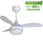 Imagem de Ventilador de Teto Ventisol Fênix Branco Inverter Controle Remoto, 02 Lâmpadas Led Inclusas - Bivolt