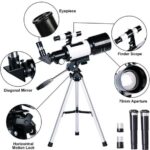 Imagem de Telescópio Astronômico Terrestre Lunar Refrator Luneta Barlow Microscópio Visão Noturna Objetiva Longo Alcance Pedestal