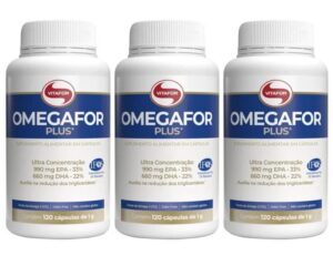 Imagem de Kit 3x Vitafor Omegafor Plus 120 Cáps Ômega 3 Ultra Concentrado