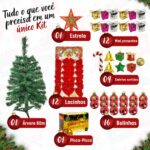 Imagem de Arvore Natal Grande 60cm Decoração Completa + Enfeites 110V