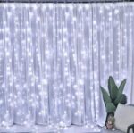 Imagem de Cortina Led Decoração 3x3m 300 Leds Branca Fria Bivolt Enfeite natalino Decoração casamento pisca pisca fio de fada quarto sala natal festa