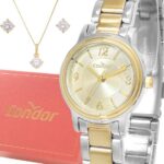 Imagem de Relógio Feminino Condor Prata E Dourado Original Top Luxo