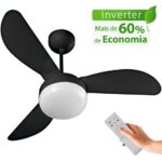 Imagem de Ventilador de Teto Ventisol Fênix Black Inverter Controle Remoto, 6 Velocidades - Bivolt