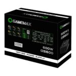 Imagem de Fonte Gamemax, 600W, 80 Plus White, PFC Ativo, Bivolt, Preto - GS600