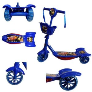 Imagem de Patinete Azul Infantil Menino Carros 3 Rodas Musical