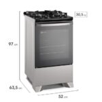 Imagem de Fogão 4 bocas Electrolux Prata Efficient com Mesa de Vidro, PerfectCook e VaporBake (FE4GS)