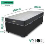 Imagem de Cama Box Baú Solteiro Auxiliar Bicama 3 em 1 + Colchão D33 Espuma 88x188x62cm Orthopedic I