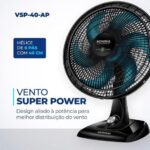 Imagem de Ventilador de Mesa Mondial Super Power VSP-40-AP, 127V, Preto/Azul Petróleo - 4412-01