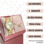 Imagem de Relógio Feminino Condor Dourado Original Luxo Prova D'água