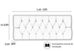 Imagem de Cabeceira cama box casal lavínia marfin sued dobravel1,40 - casanova moveis