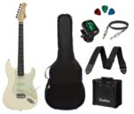 Imagem de Kit Guitarra Tagima TG500 Strato Branca com Caixa Amplificada