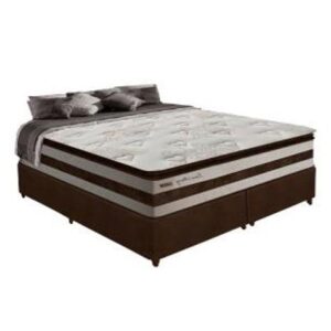 Imagem de Cama Box Casal King 1,93m Colchão Molas Pocket 30cm Love Story 193x203x68cm