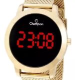 Imagem de Relógio Champion Feminino Dourado Digital Led Vermelho CH40106H Prova D'Água