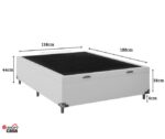 Imagem de Cama Box Baú Casal + Colchão D33 One Face - 61x138x188cm - Couro Branco