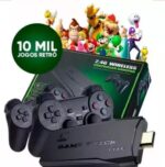 Imagem de Stick 10mil Retro 2 Controles Sem Fio Console Portatil Jogos Retro Antigo - Original