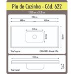 Imagem de Pia de Cozinha Roralit Granitado com Cuba em Inox 120cm - 562208