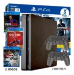 Imagem de Console P s4 Slim 1tb Console P laystation 4 + 2 Controles + 2 Jogos