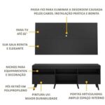 Imagem de Rack c/ Painel p/ TV até 65" e Pés Retrô Flórida Multimóveis Preto