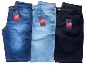 Imagem de Kit 3 Bermudas Jeans Masculina Lycra Elastano