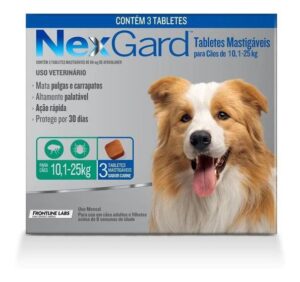 Imagem de Nexgard Antipulgas E Carrapatos Cães 10,1 A 25kg C/3 Comp.