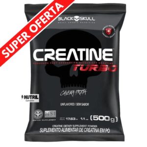 Imagem de Creatina Turbo Black Skull 500g  - Creatine Monohidratada Turbo Caveira Preta - Refil