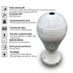 Imagem de Camera Ip Segurança Lampada Vr 360 Panoramica Espia Wifi V380