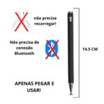 Imagem de Caneta Touch Screen Ponta Fina Celular Smartphone Tablet Samsung iPhone iPad Kindle Notebook 2em1 Digital Stylus Capacitiva Metal p Desenhar Escrever