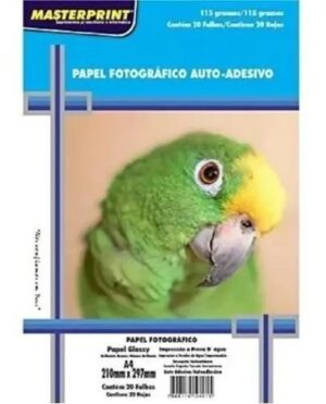 Imagem de 300 Folhas Papel Foto Adesivo Glossy Brilhante A4 115 Gramas