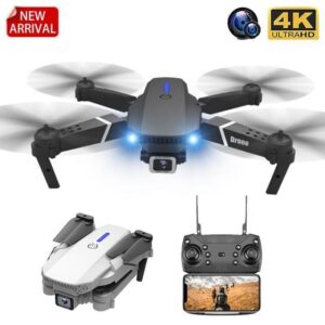 Imagem de Drone profissional e88 4K grande angular 3 baterias wifi HD